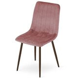 Lava stolica - tamnoružičasti baršun / noge od oraha x 4 | shoptok.hr