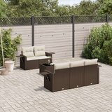vidaXL 6-dijelni set vrtnih sofa od poliratana s jastucima smeđi | shoptok.hr