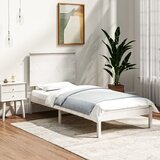 Maison Chic Posteljni okvir - Enojna postelja - Postelja za odrasle brez vzmetnice bel 100x200 cm trdna borovina-J6831, (21760571) | Shoptok.si