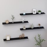 vidaXL Stenske police 4 kosi črne 80x9x3 cm Cene