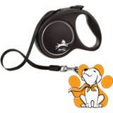 Flexi black Design Tape M, Povodac Za Pse 5m, Srebrni
