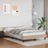 Maison Chic Posteljni okvir - Dvoposteljna postelja - Zakonska postelja z vzglavjem brez vzmetnice kapučino 120x200 cm, (21693813) | Shoptok.si