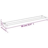  Polica za stijenku tuš-kabine kromirana 90 cm aluminijska | shoptok.hr