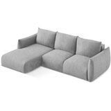 Makamii Svijetlo siva sklopiva kutna garnitura od šenila (s lijevim kutom/s ležaljkom) Leila – | shoptok.hr