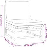  4-dijelna vrtna garnitura od bambusa sa svjetlosivim jastucima | shoptok.hr