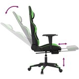  Masažni gaming stol z oporo za noge črno in zeleno um. usnje, (21152251) | Shoptok.si