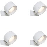 QAZQA Set van 4 moderne wand- en plafondlampen wit incl. LED oplaadbaar - Bright | Shoptok.si