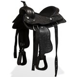 Western Sedlo, Uzda i Obujmica Prava Koža 13 " Crno | shoptok.hr