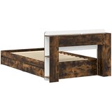  Okvir kreveta s pohranom s ladicama Dimljeni hrast 100 x 200 cm | shoptok.hr