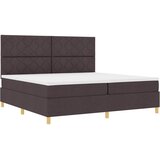  LED Box Spring Krevet Tamno smeđa 200 x 200 cm tkanina | shoptok.hr