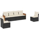 vidaXL 6-dijelni set vrtnih sofa s jastucima crni od poliratana | shoptok.hr