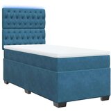 vidaXL Box spring postelja z vzmetnico modra 90x190 cm žamet, (21305386) | Shoptok.si
