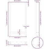  Noge za barski stol Prirodni čelik 2 kom 60 x (110-111) cm Čelik - Prirodna 60 x (110-111) cm 2 1 | shoptok.hr