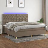 The Living Store Box spring postelja z vzmetnico LED taupe 200x200 cm blago - Box Spring Postelja, (21517139) | Shoptok.si