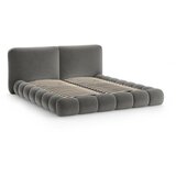 Micadoni Temno siva oblazinjena zakonska postelja s prostorom za shranjevanje z letvenim dnom 200x200 cm Solange – | Shoptok.si