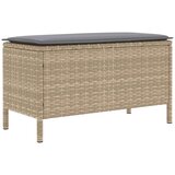  Vrtni otoman Bež i svijetlo siva 80 x 38 x 42 cm PE ratan | shoptok.hr