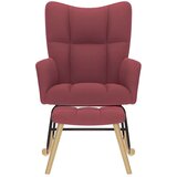  Gugalni stols stolčkom za noge vinsko rdeče blago, (21814817) | Shoptok.si