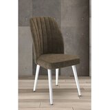 Hanah home set trpezarijskih stolica Platinum 8 kom, braon tkanina Jerry, bele metalne noge | Eponuda.com