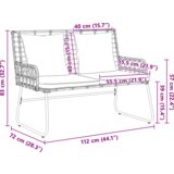 vidaXL Vrtni set za objed 3 pcs Crna, Antracit 113 x 69 x 83 cm | shoptok.hr