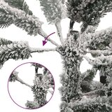 vidaXL Ozka umetna novoletna jelka s snegom 240 cm PVC in PE | Shoptok.si