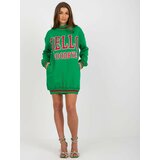 Fashion Hunters Green long oversize sweatshirt with inscriptions cene