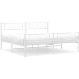 Metalni okvir kreveta uzglavlje i podnožje bijeli 183x213 cm | shoptok.hr