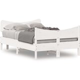 vidaXL Posteljni okvir z vzglavjem bel 120x200 cm trdna borovina | Shoptok.si