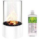 Chameleon Namizni kamin na bioetanol + Bioetanol za kamine 1L, okrogel, bel | Shoptok.si