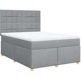  Krevet box spring s madracem svjetlosiva 160x200 cm tkanina Slike