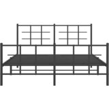  Metalni okvir kreveta uzglavlje i podnožje crni 150x200 cm | shoptok.hr