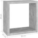  Stenske police kockaste 6 kosov betonsko sive 30x15x30 cm, (20915420) | Shoptok.si