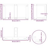  Noge stolića za kavu T-oblika 2 kom antracit 50x25x(30-31) cm | shoptok.hr