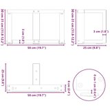  Noge za klubsko mizico v obliki črke T 2 kosa antracit 50x25x(30-31) cm jeklo, (22123814) | Shoptok.si