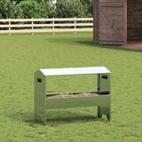 vidaXL Hranilnica za živino srebrna 79 x 35 x 62 cm Cinkana jeklena | Shoptok.si
