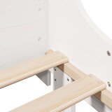  Posteljni okvir brez vzmetnice bel 75x190 cm trdna borovina | Shoptok.si