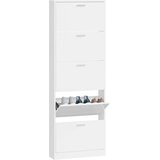 Ormarić za cipele sjajni bijeli 59x17x169 cm konstruirano drvo | shoptok.hr