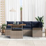  Vrtna sedežna garnitura s shranjevanjem 6 pcs Siva Poly ratan, (5000022242) | Shoptok.si