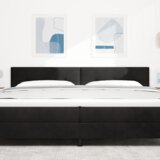 vidaXL LED vzglavnik s gumbi, črn, 100 cm, žamet | Shoptok.si