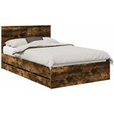  Krevetna konstrukcija s ladicama Dimljeni hrast 120 x 190 cm Smeđa 200 x 123 x 90 cm | Shoptok.si