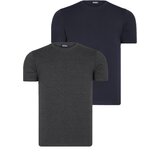 Dewberry DUAL SET T8569 BIKE COLLAR MENS T-SHIRT-ANTHRACITE-NAVY BLUE | shoptok.hr