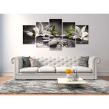  Slika - Lilies and Stones (5 Parts) Wide Grey 100x50 | shoptok.hr