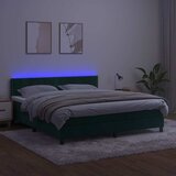  box spring s madracem LED tamnozeleni 180x200 cm baršun | shoptok.hr