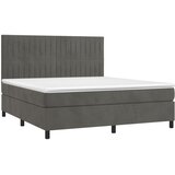  Krevet s oprugama i madracem tamnosivi 160x200 cm baršunasti | shoptok.hr