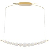 Nova Luce Bela/v zlati barvi kovinska LED zatemnitvena viseča svetilka s steklenim senčilom Perla – | Shoptok.si