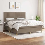  Box spring postelja z vzmetnico taupe 180x200 cm blago, (20791773) Cene