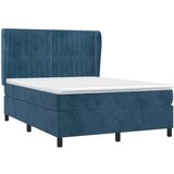  Box spring postelja z vzmetnico temno modra 140x200 cm žamet, (20901022) | Shoptok.si