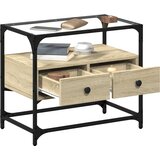 TV ormarić sa staklenom površinom boja hrasta 60x35x51 cm drvo | shoptok.hr