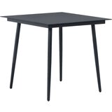 PVC Vrtna jedilna garnitura 3-delna PVC ratan črna | Shoptok.si