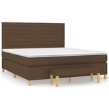  Box spring postelja z vzmetnico temno rjava 160x200 cm blago, (20902069) | Shoptok.si