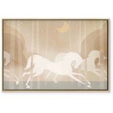  Slika - Moon Horses - Horses Galloping Among Trees on a Starry Night 60x40 U prirodnom drvenom okviru | shoptok.hr